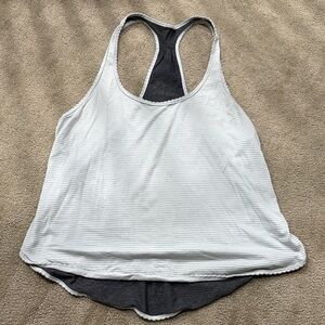 Women's lululemon White and Gray Racerback flowy Tank Top